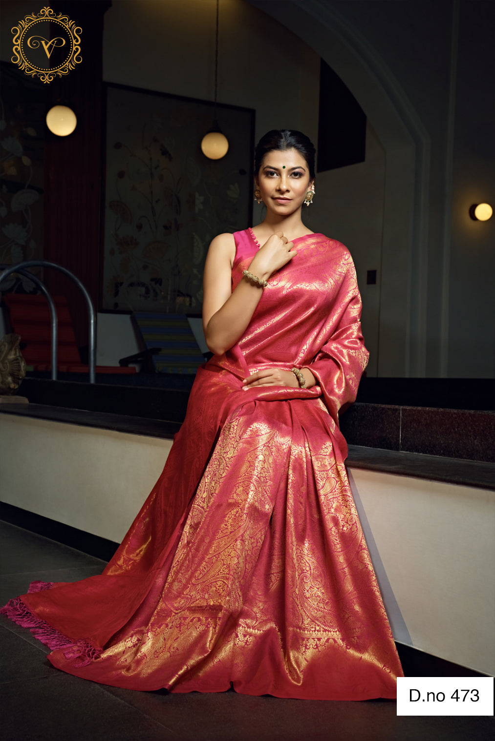 pink color heavy kanjiveram silk saree buy now - Joshindia