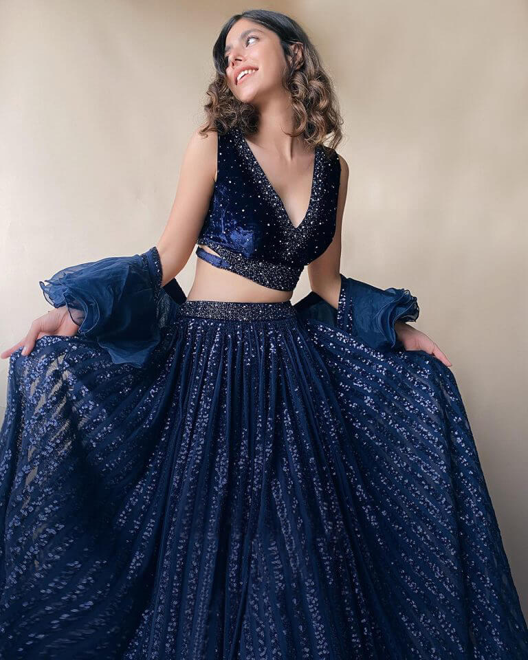 Navy Blue Color designer Lehenga Choli - Joshindia