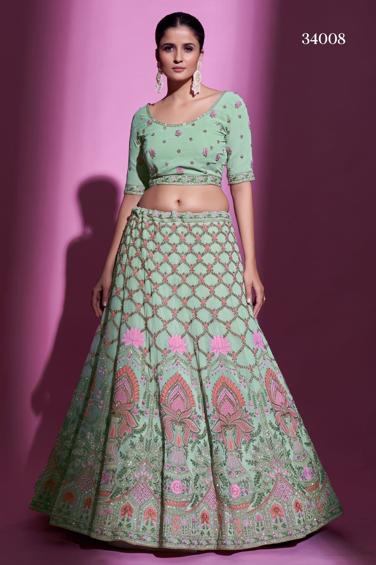 Sweet Pista Green Color Designer Lehenga Choli Buy Now - Joshindia