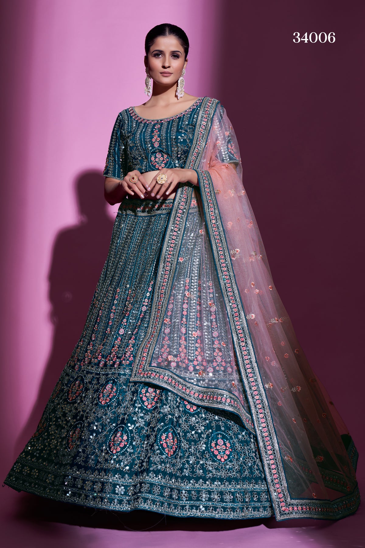 Glossy Teal Color Designer Lehenga Choli Buy Now - Joshindia