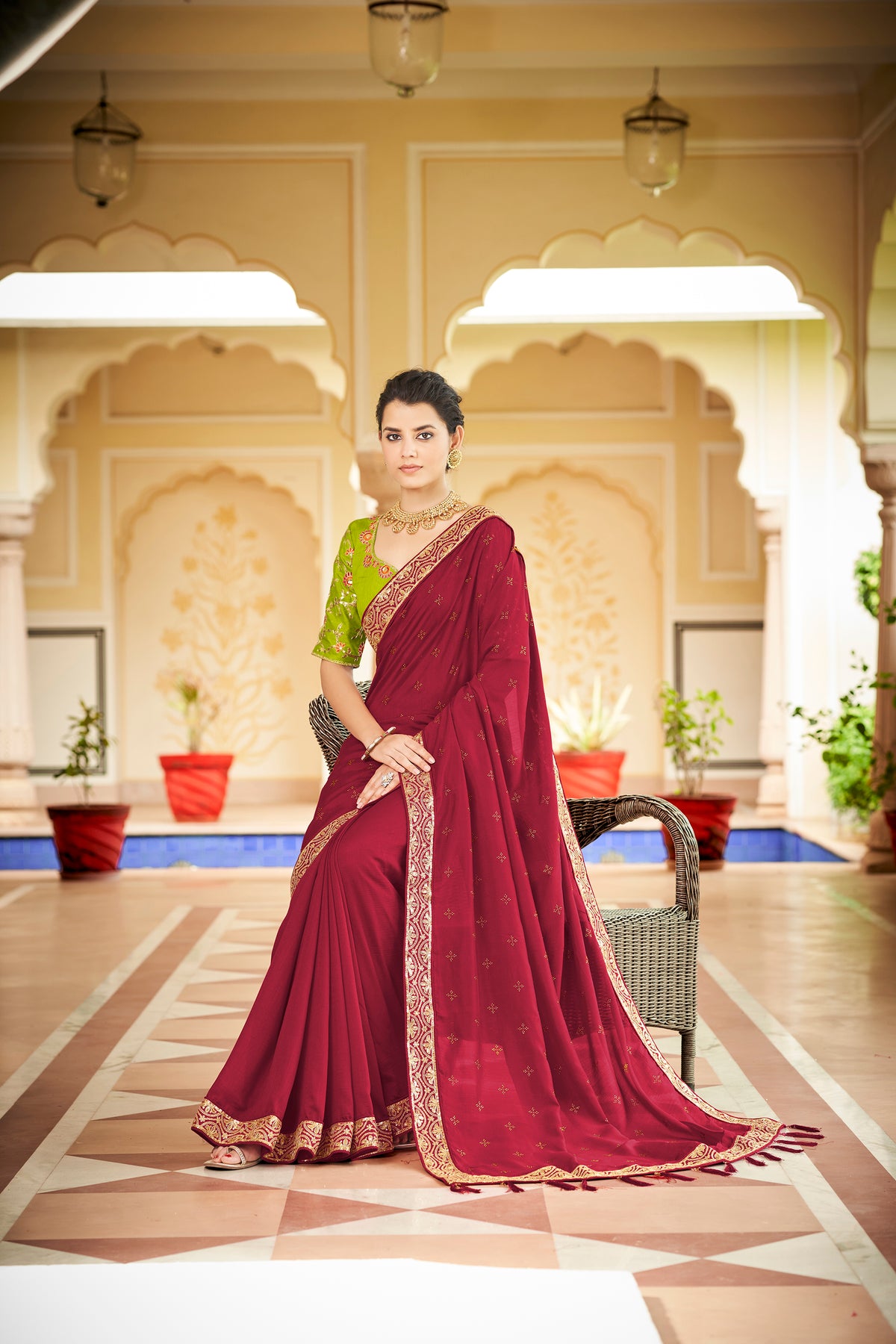 Amazing Red Color Sequence Saree For Wedding Look - Joshindia