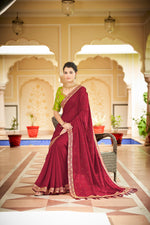 Amazing Red Color Sequence Saree For Wedding Look - Joshindia
