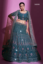 Glossy Teal Color Designer Lehenga Choli Buy Now - Joshindia
