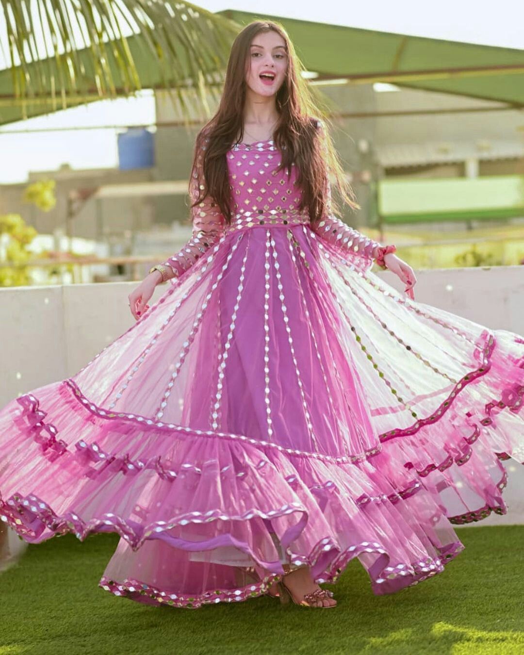 Beautiful pink color partywear gown buy now - Joshindia