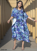 New Latest Round Neck Printed Crepe Kaftan - Joshindia