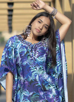 New Latest Round Neck Printed Crepe Kaftan - Joshindia
