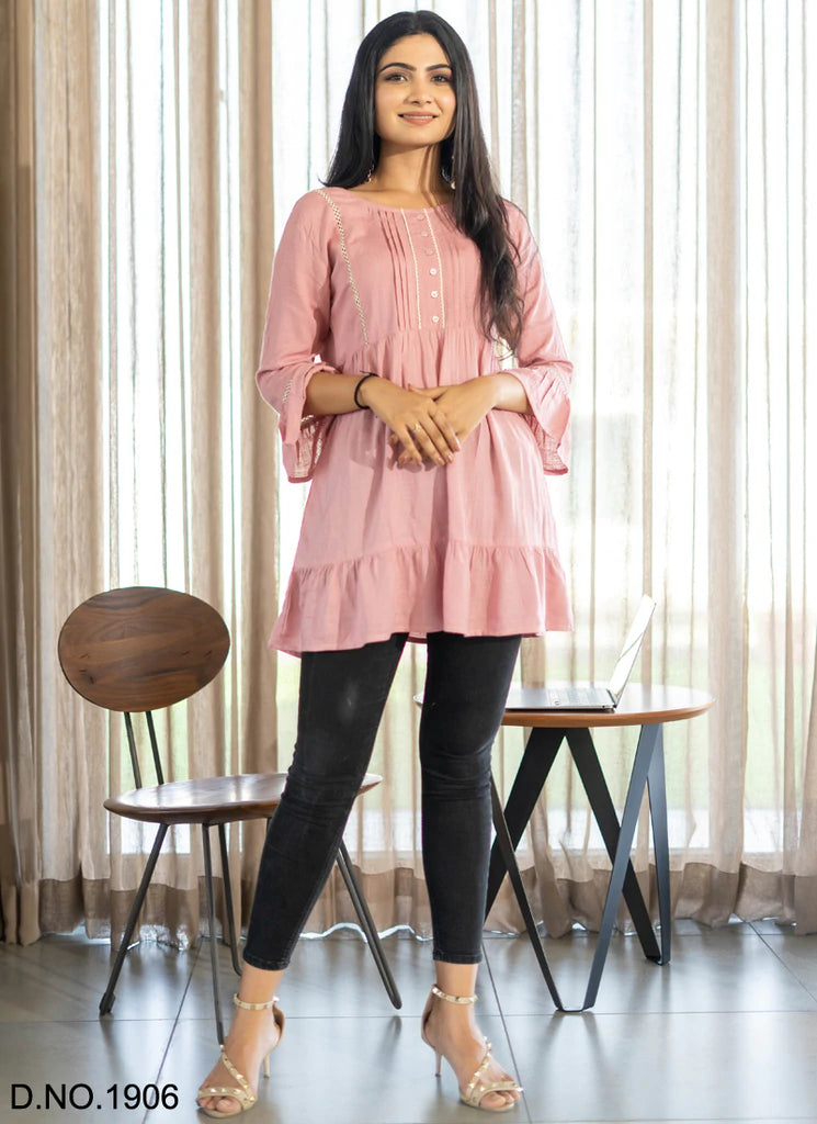 Trending Round Neck Embroidered Rayon Top - Joshindia