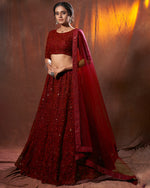 Maroon Color designer sequence work lehenga choli - Joshindia