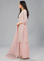 Baby Pink Georgette Designer Kurta Set - Joshindia