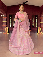 Pink color heavy designer lehenga for engagement and wedding - Joshindia