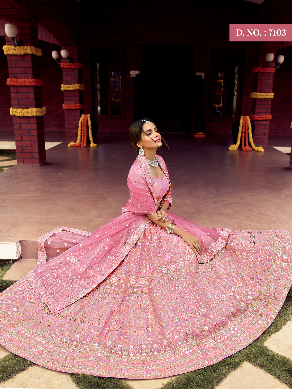 Pink color heavy designer lehenga for engagement and wedding - Joshindia
