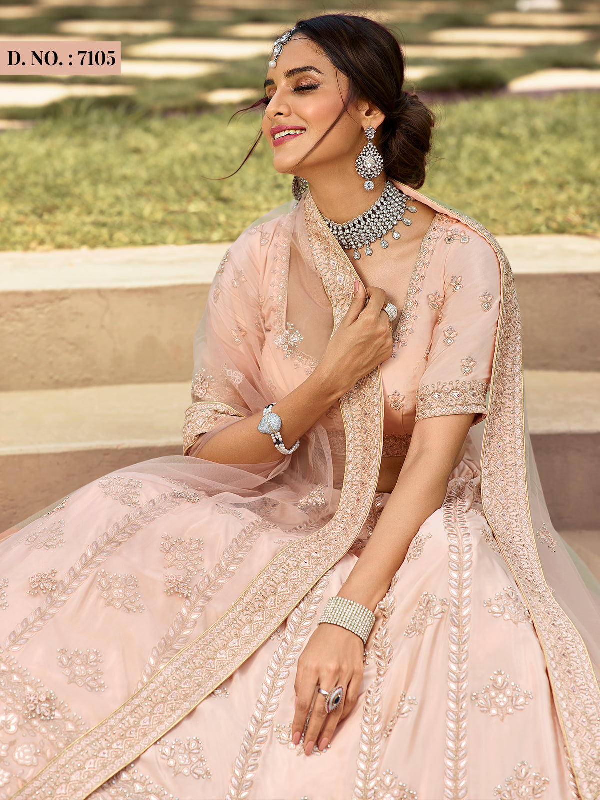 Beige color heavy designer lehenga for engagement and wedding - Joshindia