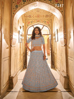 Trendy Latest Blue Bridal Designer Lehenga Choli Buy Now - Joshindia