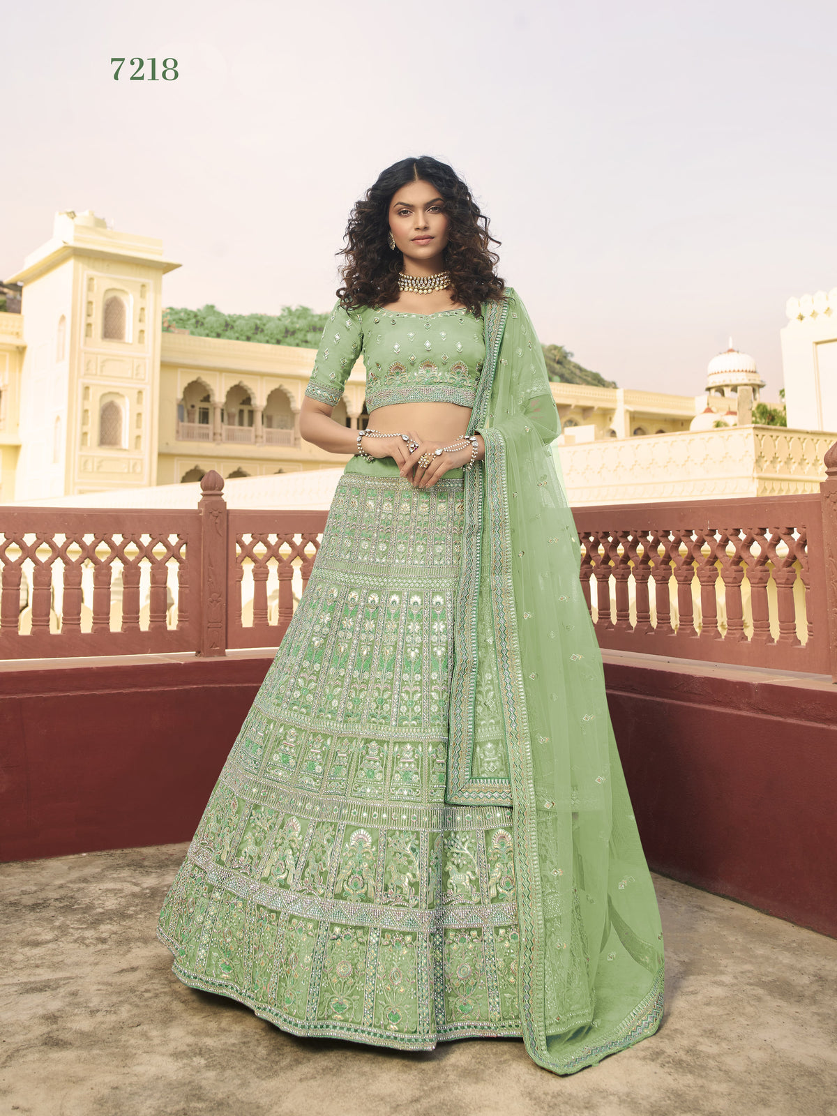 Trendy Latest Pista greenBridal Designer Lehenga Choli Buy Now - Joshindia
