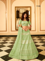 Trendy Latest Pista Green Bridal Designer Lehenga Choli Buy Now - Joshindia