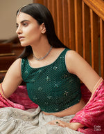Trending white and green lehanga choli for festive look at affordable price - Joshindia