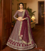 maroon color designer embroidary sequence work lehenga choli - Joshindia