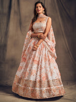 WHITE FLORAL LEHENGA CHOLI FOR DESIGNER LOOK BUY NOW - Joshindia