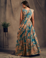 Teal blue floral lehenga - Joshindia