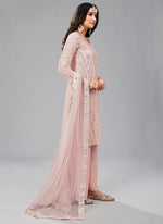 Baby Pink Georgette Designer Kurta Set - Joshindia