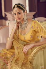 trendy yellow bridal designer lehenga choli buy now - Joshindia