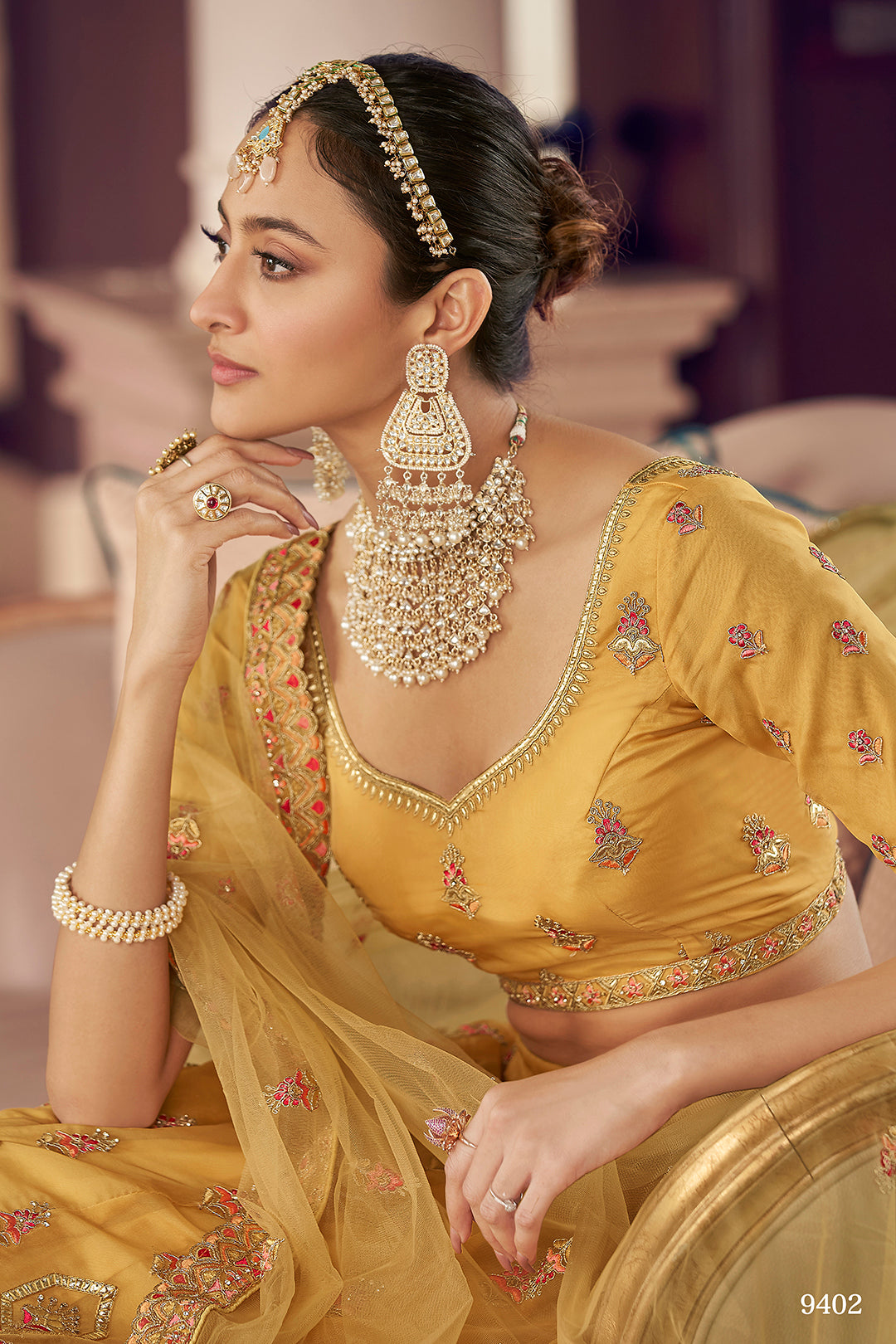 trendy yellow bridal designer lehenga choli buy now - Joshindia