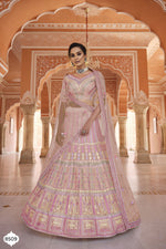 Stylish Peach Color Mirror Work Lehenga Choli For Rich Look - Joshindia