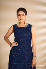 navy blue trending floor length salwar suit buy now - Joshindia