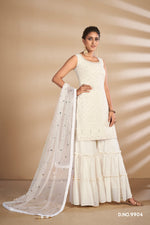 white treding floor length salwar suit buy now - Joshindia