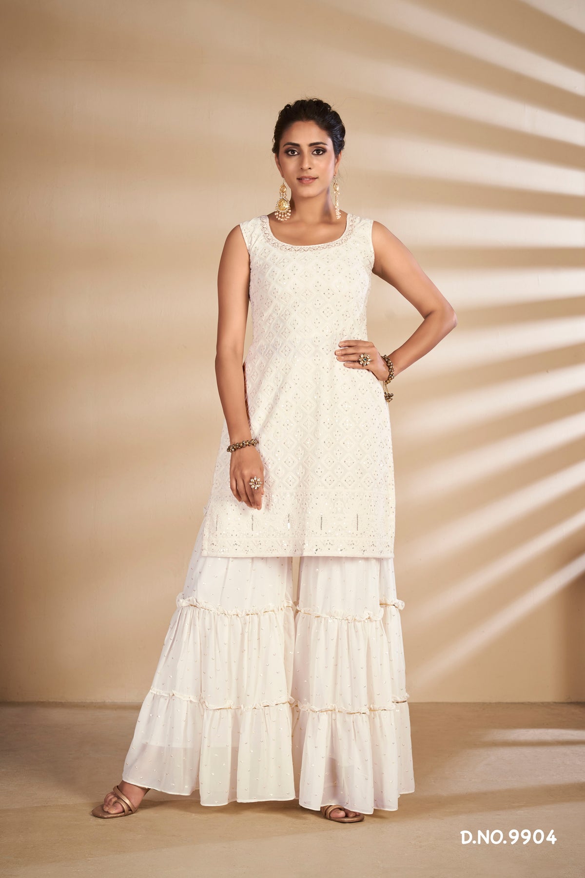 white treding floor length salwar suit buy now - Joshindia