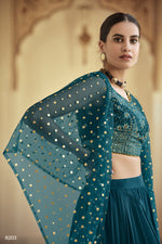 Trending Rama Green Crop Top Lehenga Choli - Joshindia