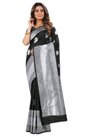 Black color banarasi silk saree - Joshindia