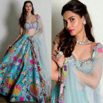Beautiful sky blue color silk lehenga choli buy now - Joshindia