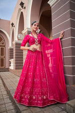 pink color designer lehenga choli - Joshindia