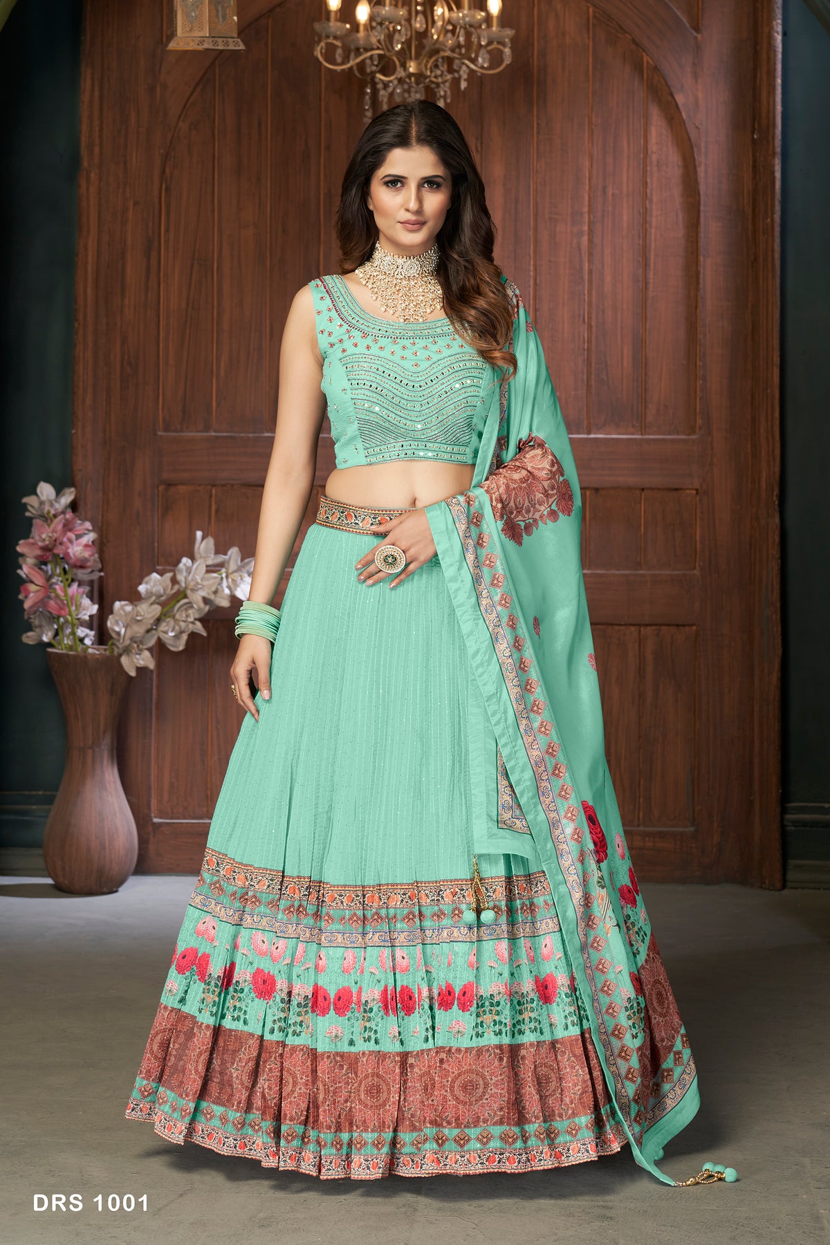 SEAGreen Color Heavy Designer Lehenga Choli Buy Online - Joshindia