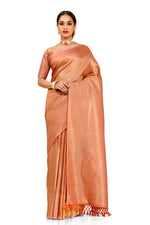peach color silk sarees online - Joshindia