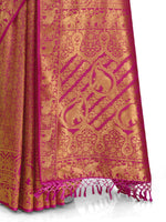 pink color banarasi silk saree buy now - Joshindia