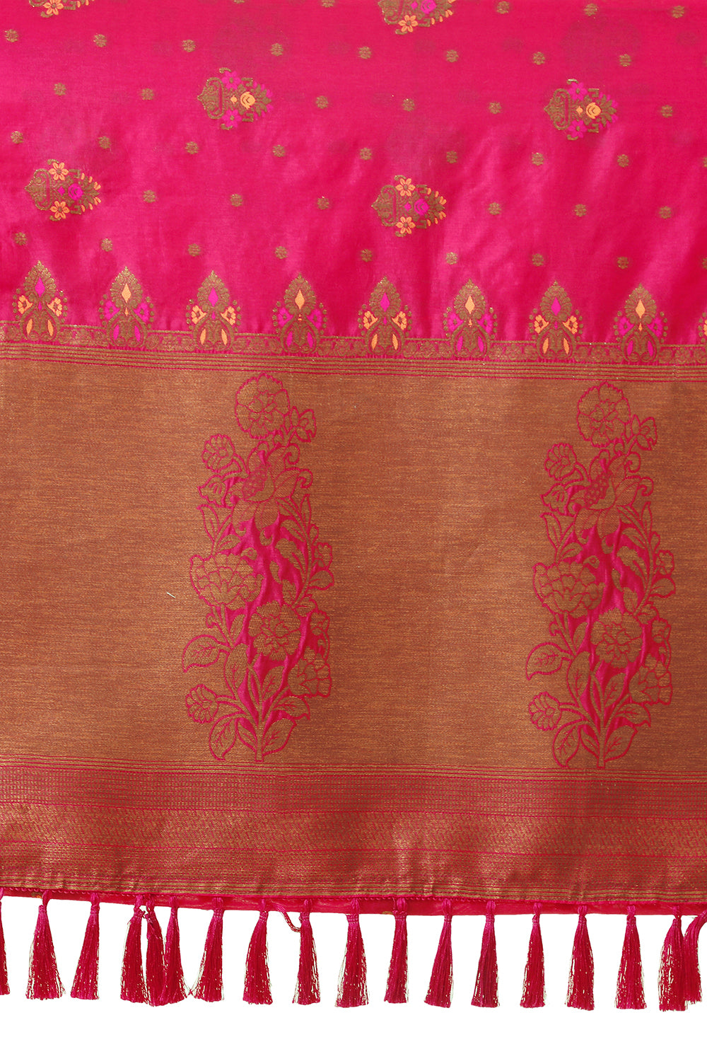 Classic Rani color pure kanjiveram silk saree buy now - Joshindia
