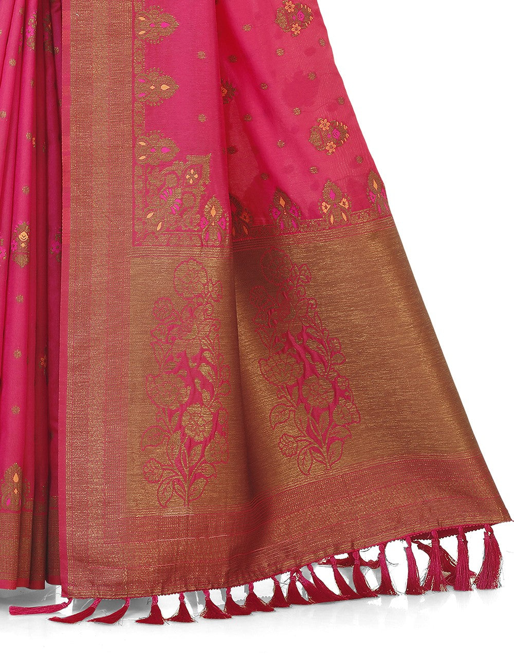 Classic Rani color pure kanjiveram silk saree buy now - Joshindia