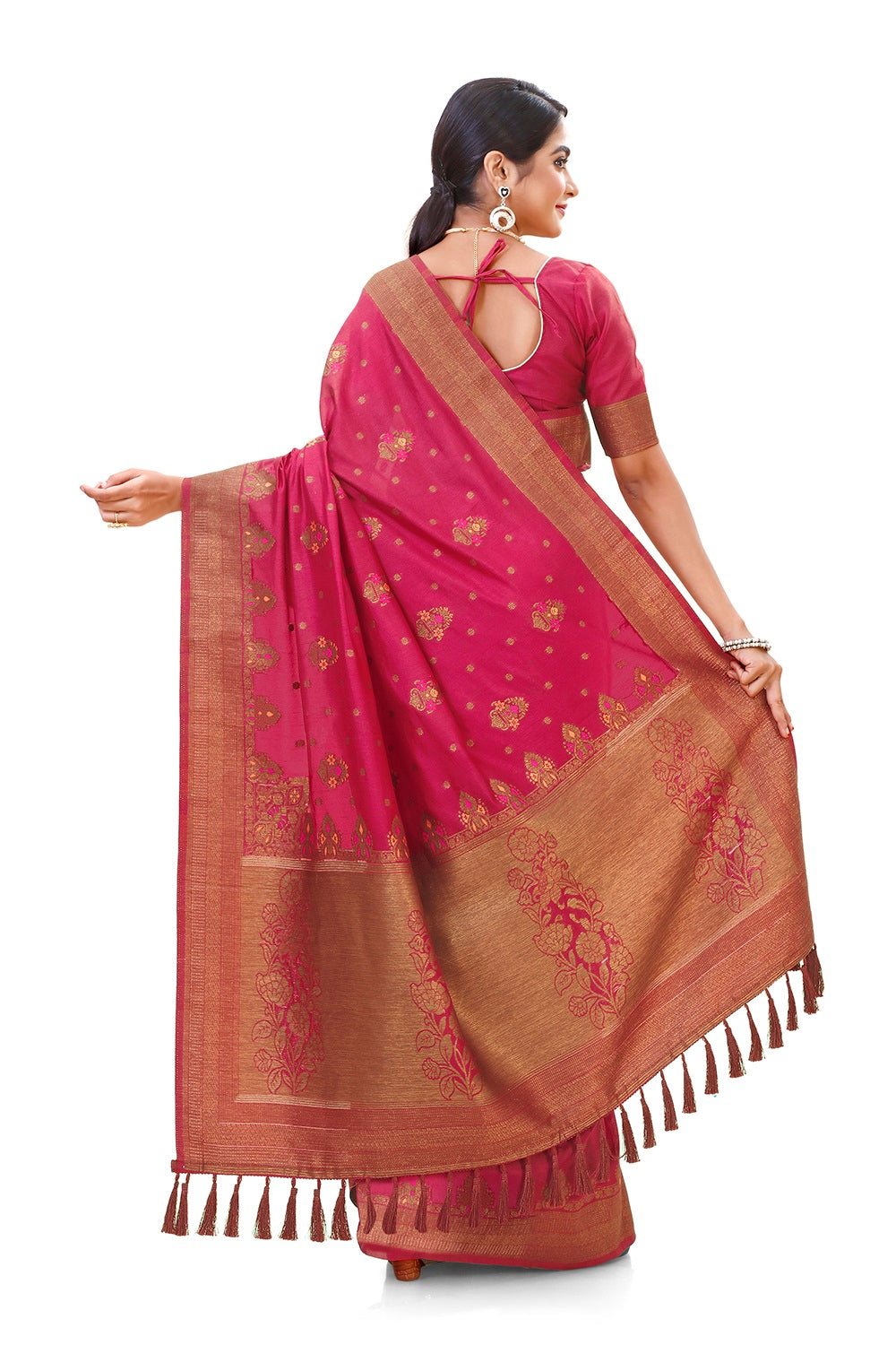 Trendy Pink color designer saree at affordable rate - Joshindia