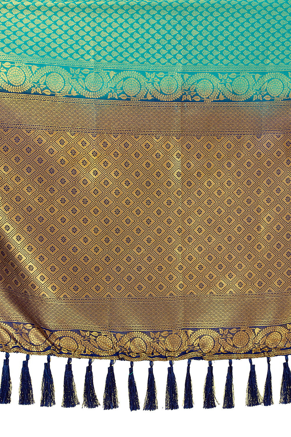 blue color pure kanjiveram silk saree online - Joshindia