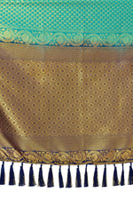 blue color pure kanjiveram silk saree online - Joshindia