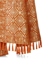 Orange Color banarasi silk saree for wedding - Joshindia