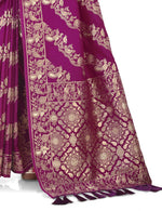 BEAUTIFUL WINE BANGLORI SILK SAREE WITH EMBROIDERY WORK - Joshindia