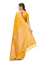 yellow color silk saree buy online - Joshindia