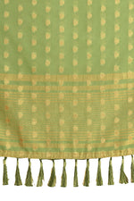FESTIVE GREEN COLOR WOVEN DESIGNER SILK SAREE - Joshindia