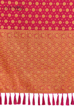 BEAUTIFUL PINK WOVEN DESIGNER SILK SAREE - Joshindia