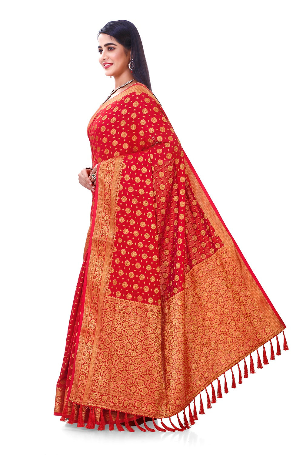 Red Color Kanjeevaram Silk Sarees Buy Online - Joshindia