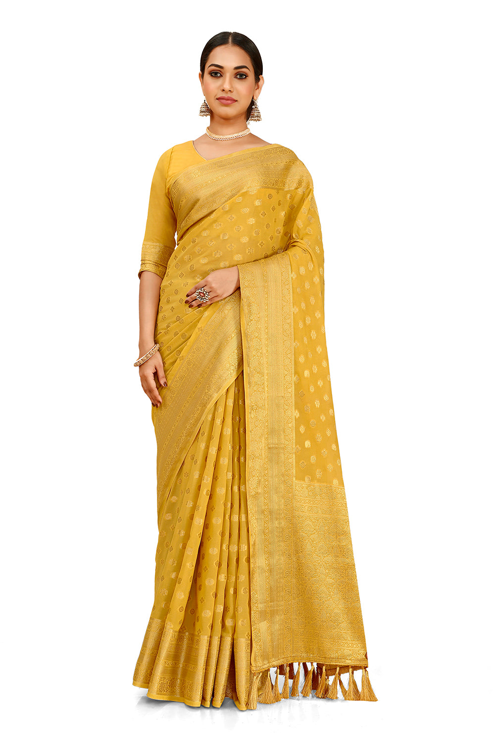 Trending Yellow Color Designer silk Saree BuyNow - Joshindia
