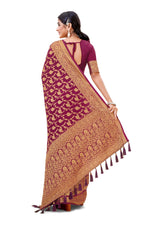 Amazing Wine color kanjiveram saree buy online - Joshindia